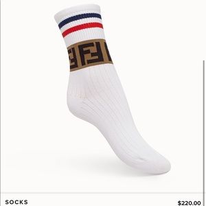 White Cotton Blend Fendi Socks